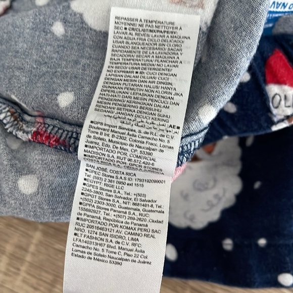 Old Navy Santa Print Flannel Boxer PJ Shorts Navy Red Blue Elastic Drawstring M - Picture 9 of 11